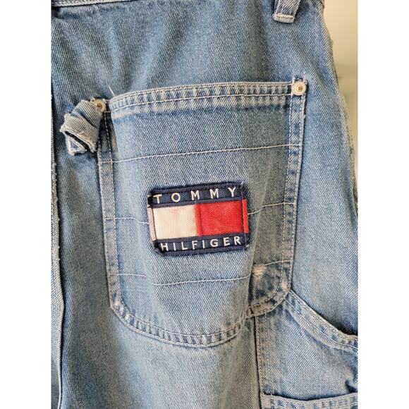 TOMMY HILFIGER Vintage 90’s carpenter High Waisted Big Logo Classic Jeans 28 - Picture 4 of 7